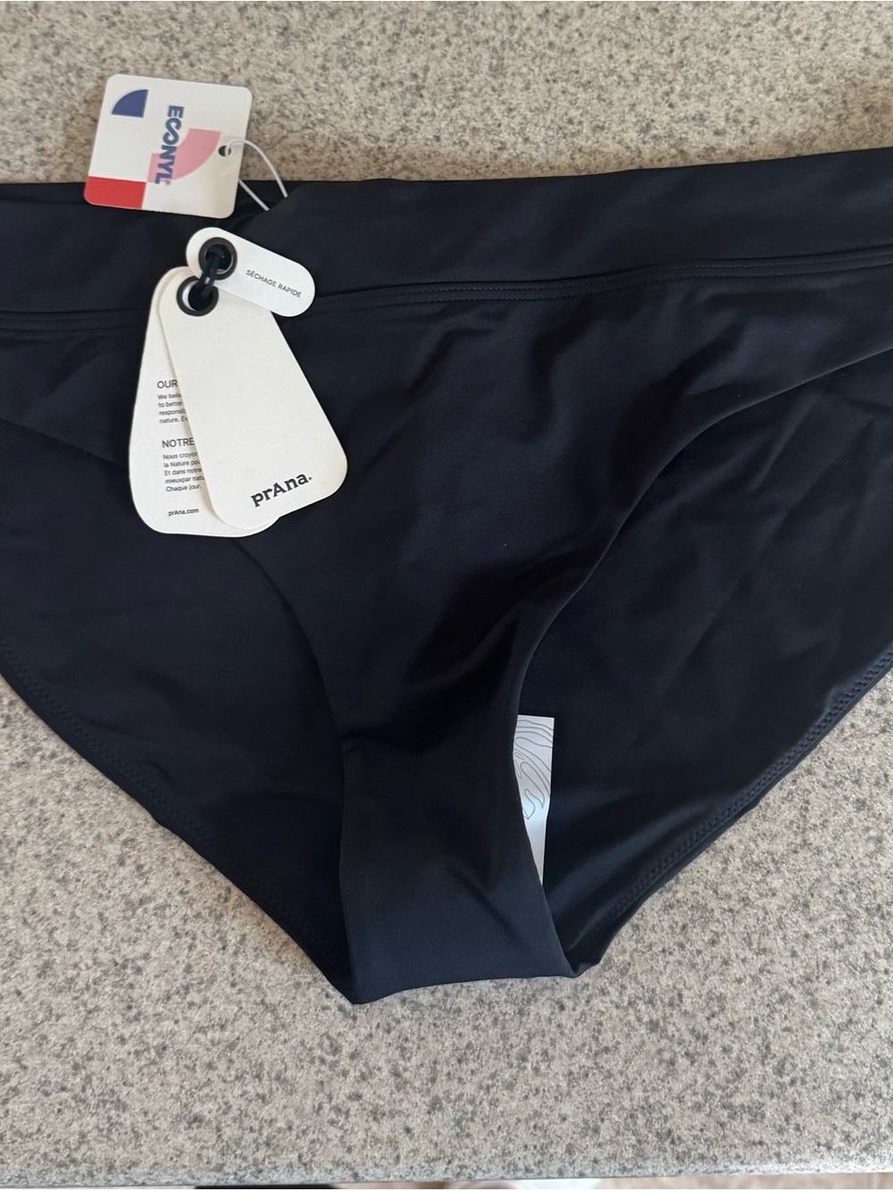 Prana Black Bikini Brief Swim Bottoms